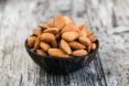 wood bowl of almonds