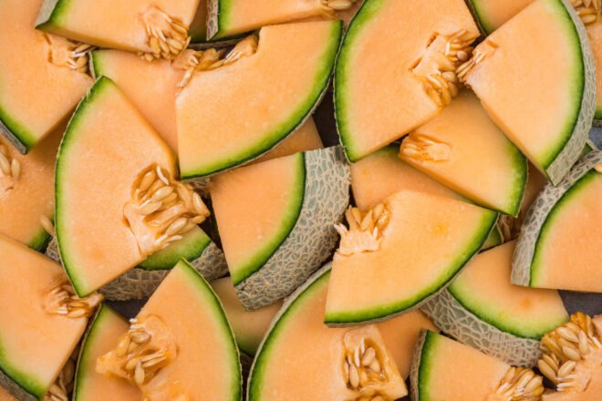 chopped cantaloupe