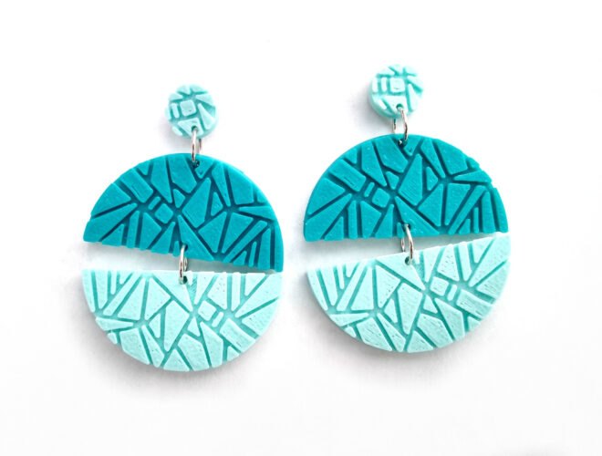 two-toned blue earrings