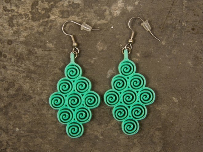 light green pendant earrings