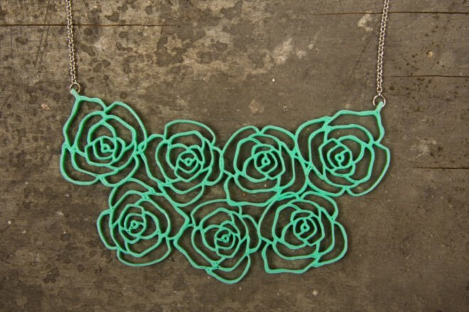 a green flower necklace