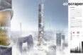 rendering of silver high-rise with curving sections