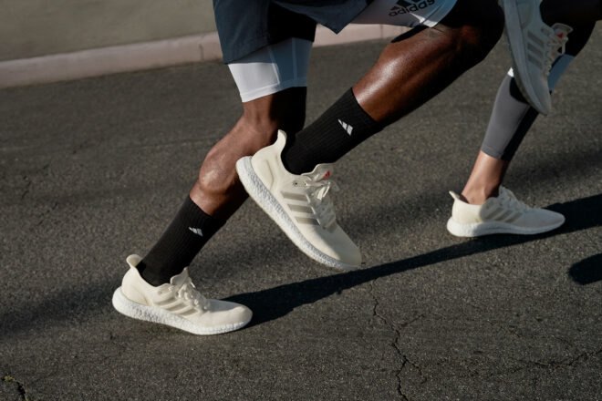 white recycled running shoes