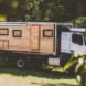 rectangular motorhome with wood cladding