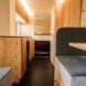 wood-clad interior of RV