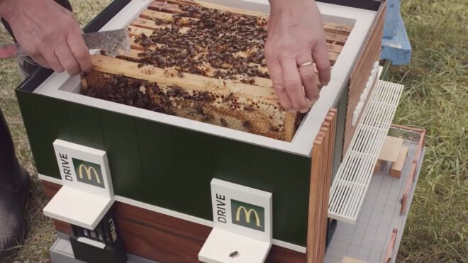 beehive shaped like McDonald's restaurant