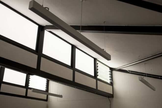 interior room with multiple windows