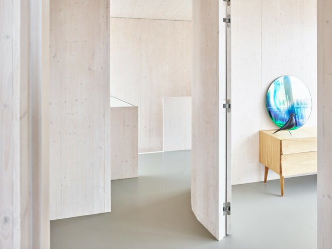 room with curved door