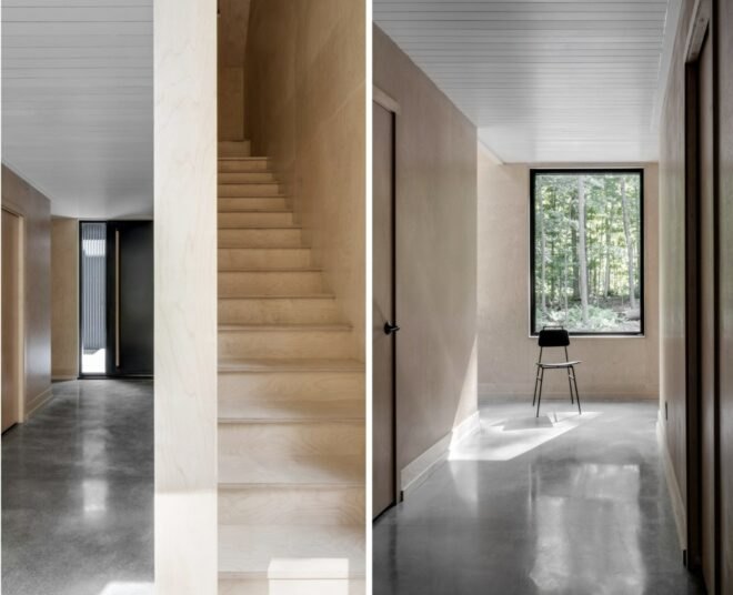 wood staircase leading to second floor