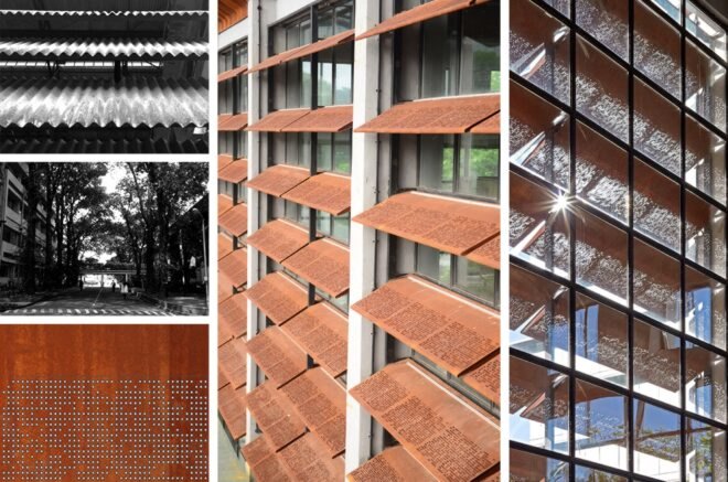 close-up of window louvers