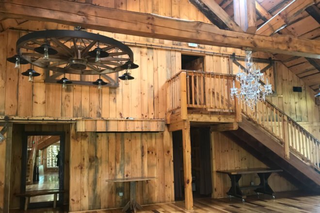 interior of main building made entirely of wood