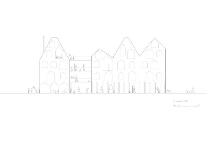 elevation diagram of gabled buildings