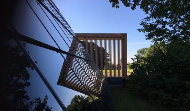 close-up of solar panels on a sloped roof