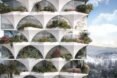rendering of white tower with plant-filled balconies