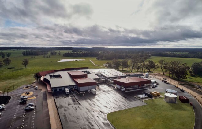 aerial view of red building