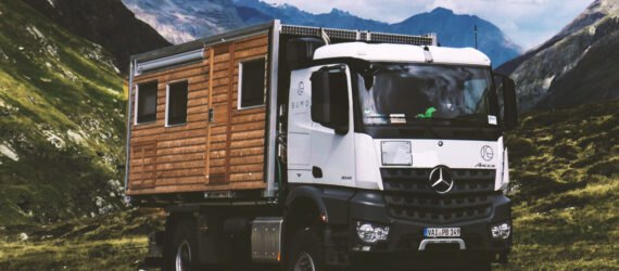 Wood-clad motorhome