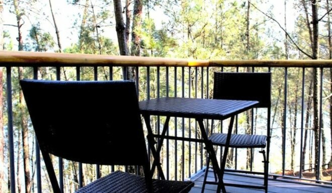 black dinette set on outdoor patio