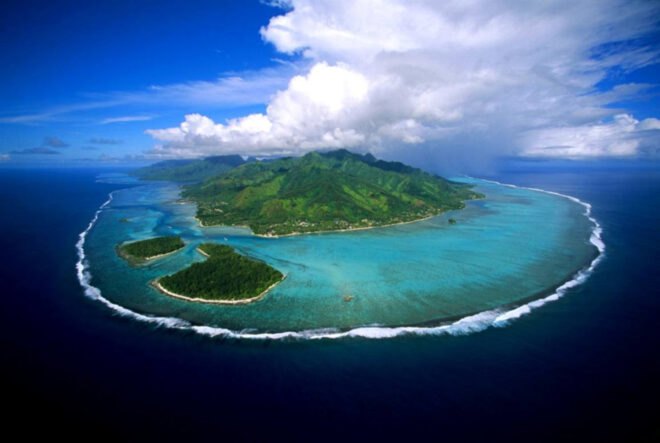 aerial view of French Polynésia Mooréa Island