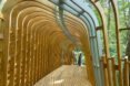 interior of elevated pin treehouse resembling a skeleton