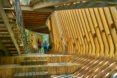 interior of elevated pin treehouse resembling a skeleton