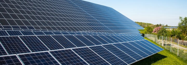 close-up of solar panels