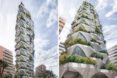 rendering of white high-rise covered in greenery