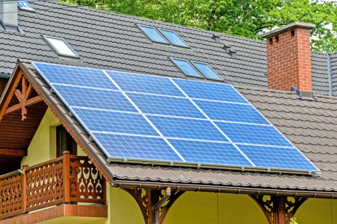 solar panels on roof of a house