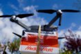 a drone delivering a package