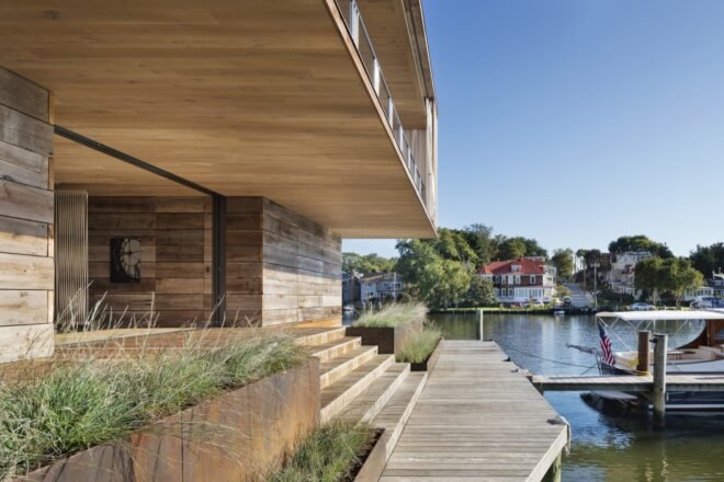 home near a dock and water