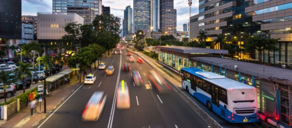 city traffic in Jakarta, Indonesia