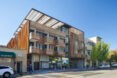 wood and glass hotel building