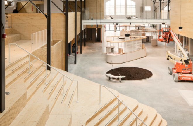 indoor public market with large staircase