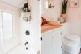 white bathroom with modern decor