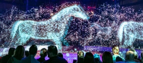 horse holograms at a circus