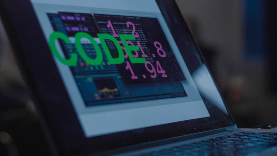 screen with the word code written on it