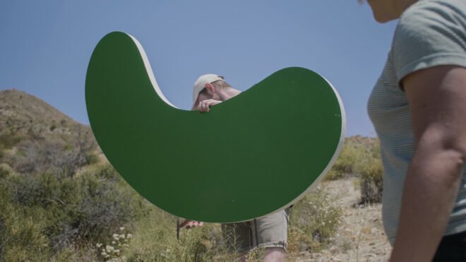 large green blob sculpture