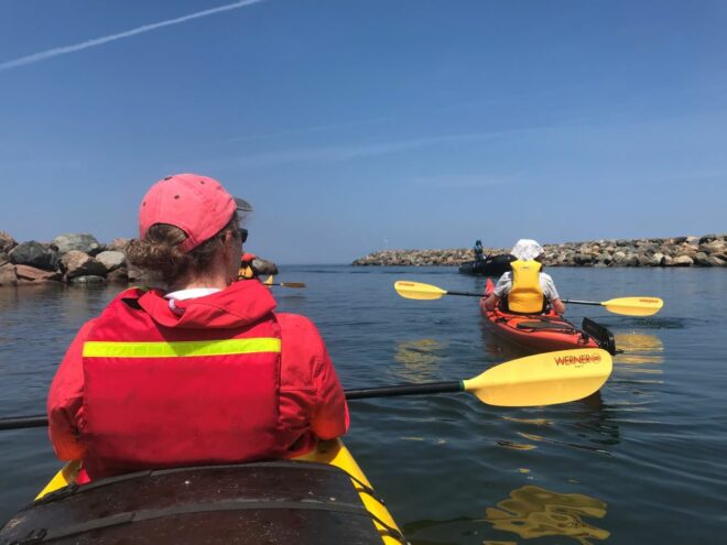 people kayaking