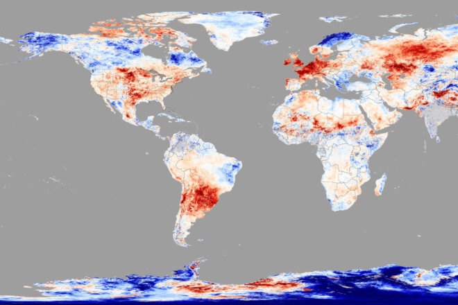 map of heat wave across the world