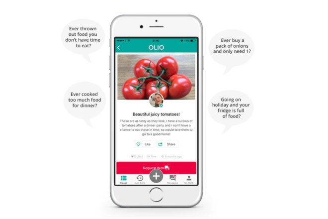 smartphone with app displaying tomatoes