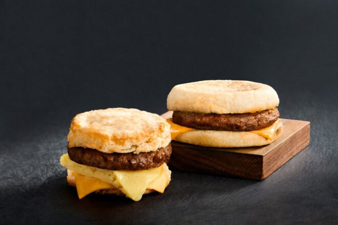 plant-based sausage breakfast sandwiches