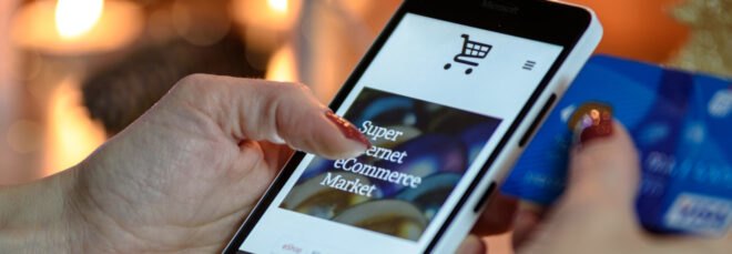 person ordering items from a smart phone