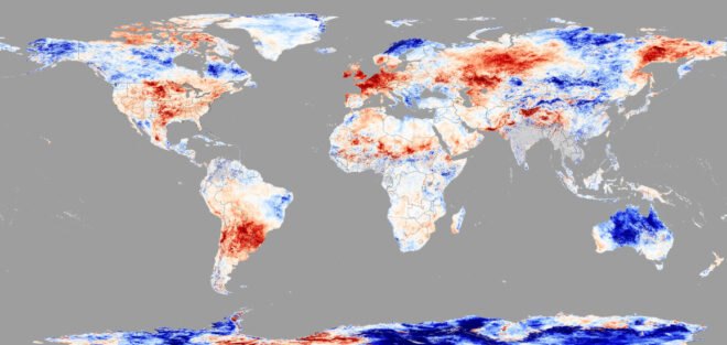 map of heat wave across the world