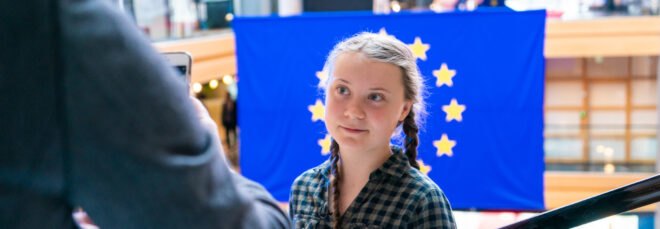 Greta Thunberg at the European Parliament