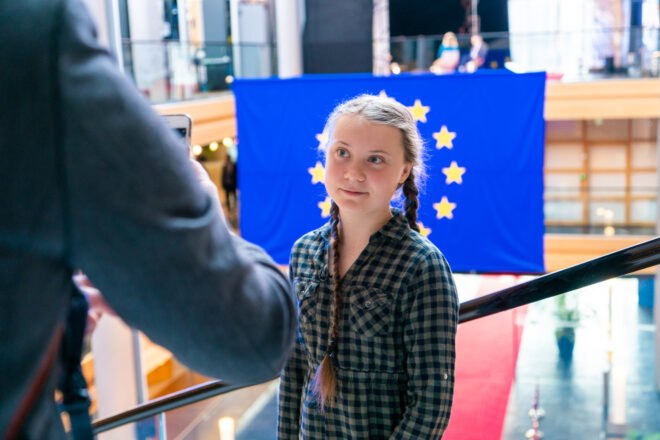 Greta Thunberg at the European Parliament