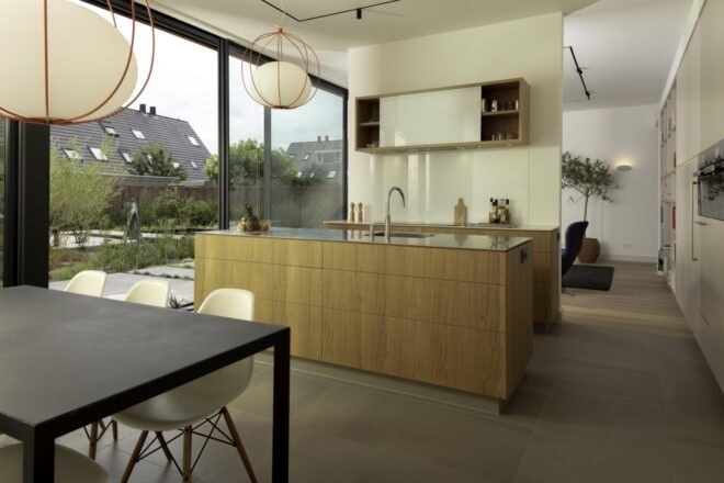 kitchen with wood cabinets