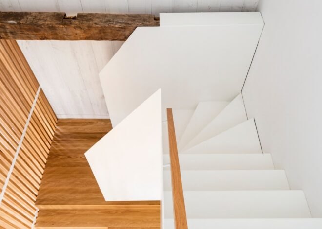 aerial shot of stairs