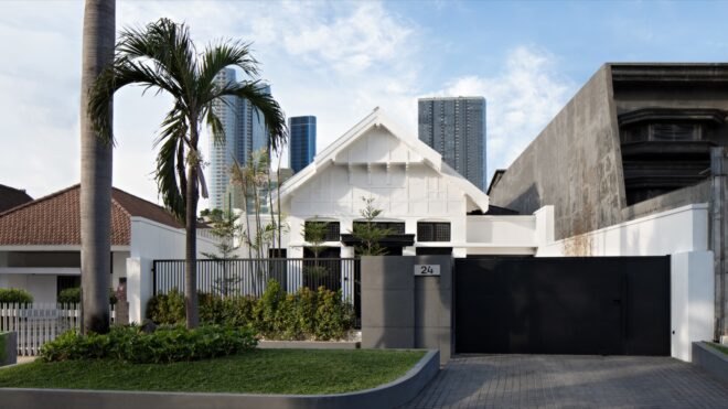 white colonial-style home