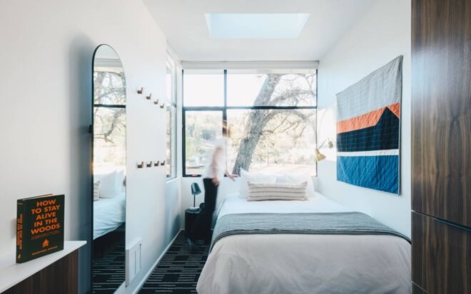 bedroom with large window