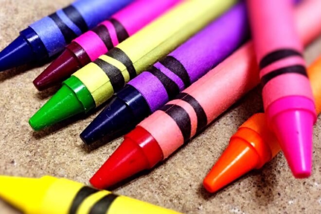 bright colored crayons