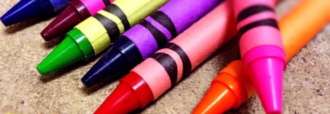 bright colored crayons
